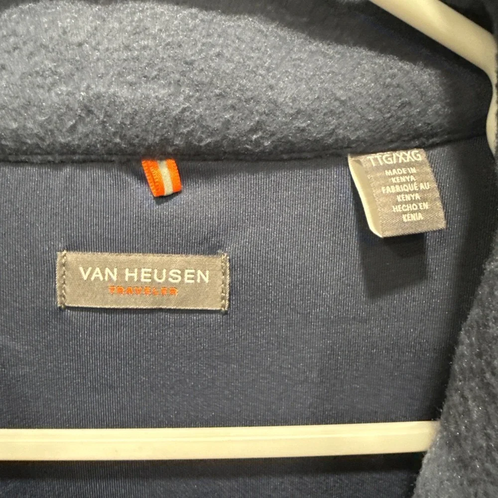 Van Heusen Mens 2XL Blue Full Zip Stretch Breathable Classic Fit Vest NWT